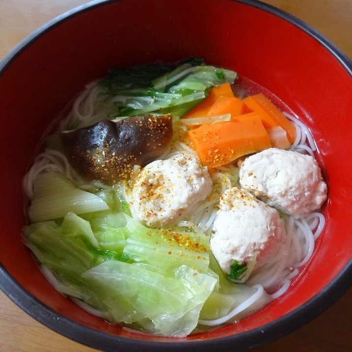 昼食に！具だくさんのにゅう麺